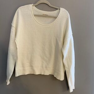 Lucky brand white waffle knit sweater size medium